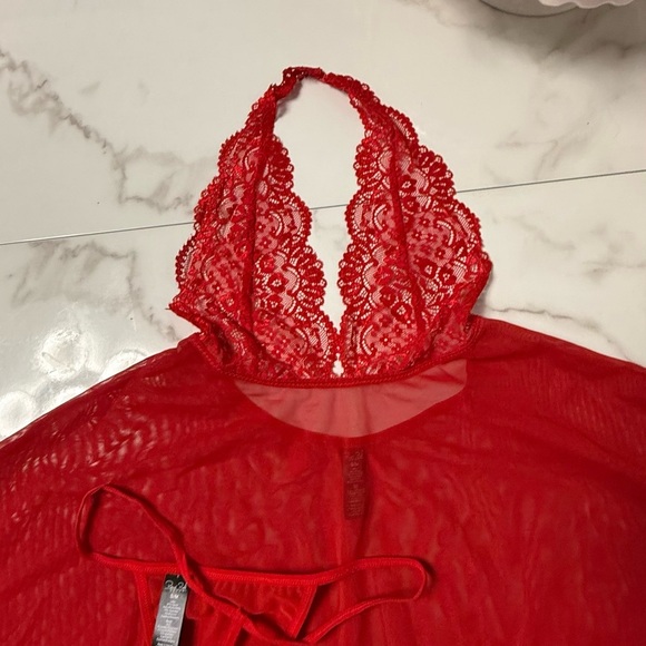 Dolled Up Red Lace Chemise - Picture 10 of 14